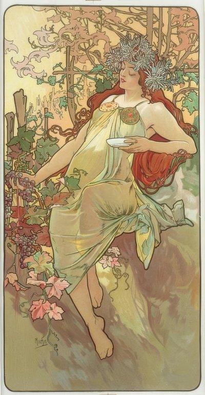Automne af Alphonse Mucha