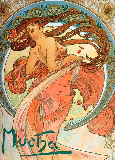 Dans fra serien The Arts, 1898 af Alphonse Mucha