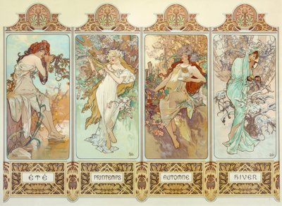De fire årstider af Alphonse Mucha