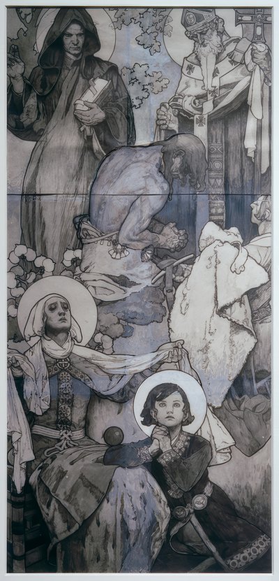 Vinduet til St. Vitus i Prag af Alphonse Mucha