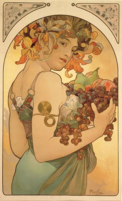 frugt af Alphonse Mucha