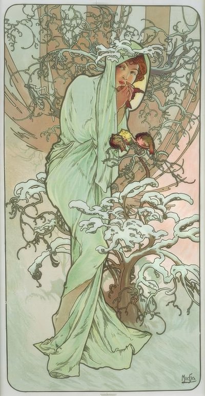 Vinter af Alphonse Mucha