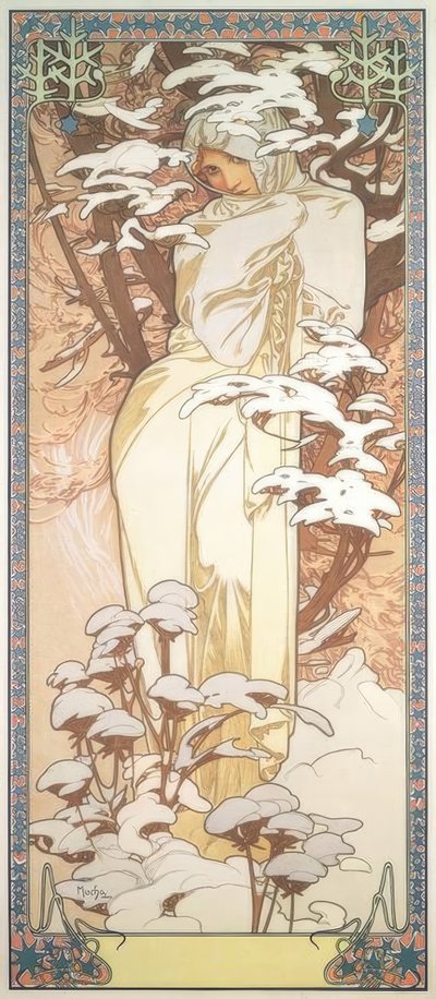 Vinter af Alphonse Mucha