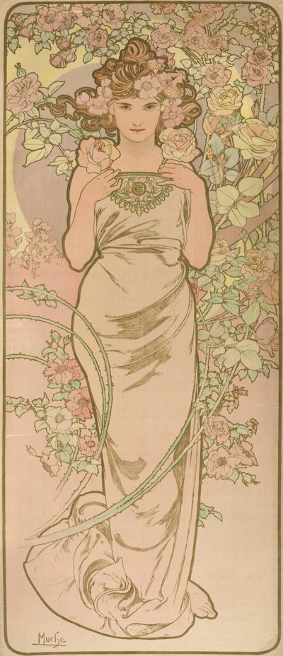 La Femme Animee en Fleur af Alphonse Mucha