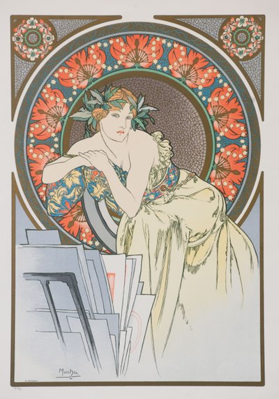 Kvinden med valmuer, 1898. af Alphonse Mucha