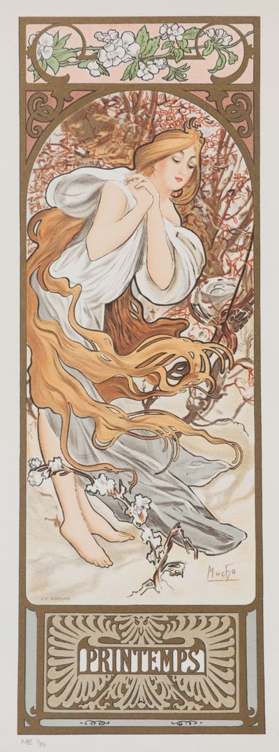 Årstider. Forår, 1897. af Alphonse Mucha