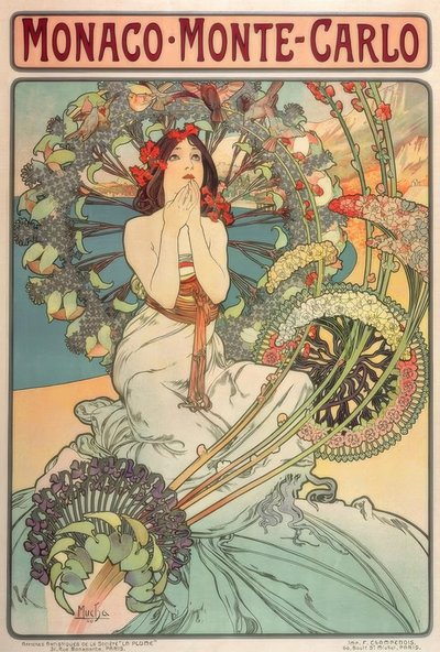 Monaco - Monte Carlo af Alphonse Mucha