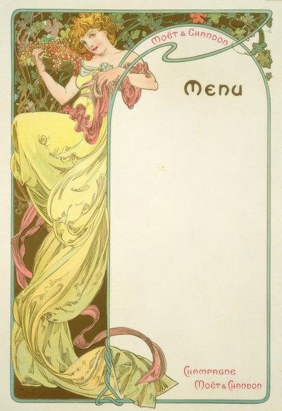 Moët & Chandon / Menu af Alphonse Mucha