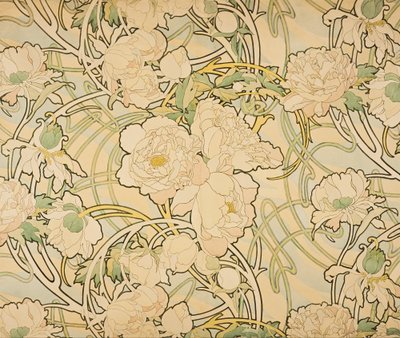 Pæoner af Alphonse Mucha