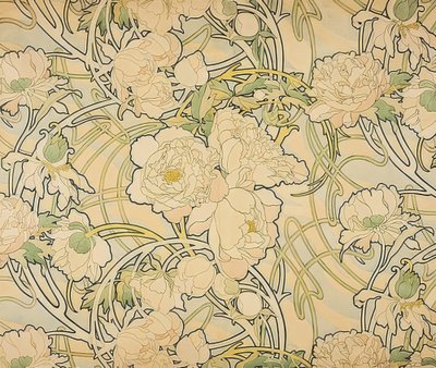 Pæoner. 1897 af Alphonse Mucha