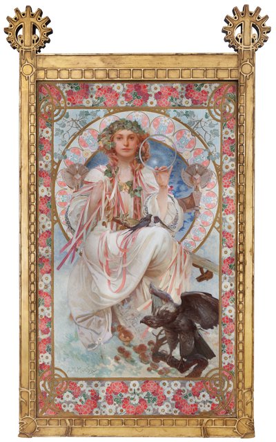 Portræt af Josephine Crane-Bradley som Slavia af Alphonse Mucha