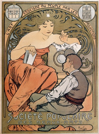 Plakat for Popular Society of Fine Arts, 1897. af Alphonse Mucha