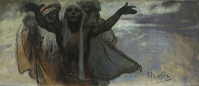 Studie til det slaviske epos af Alphonse Mucha