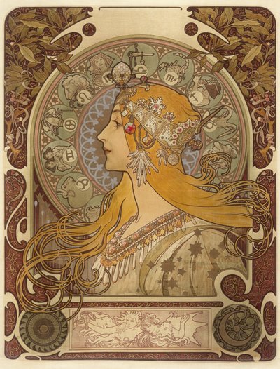Zodiac, 1896 af Alphonse Mucha