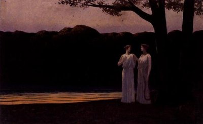 Muser på kysten om aftenen af Alphonse Osbert