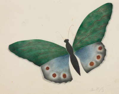 Sommerfugl (akvarel) af Altha Mary Nims