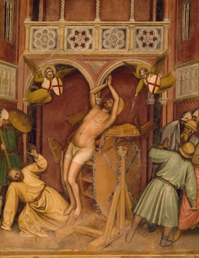 St George bliver udsat for torturhjul af Altichiero da Zevio