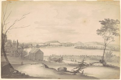 Undersøgelse for "View of Springfield on the Connecticut River" af Alvan T. Fisher