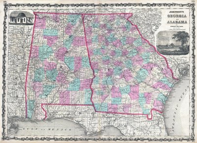 Johnsons Georgia og Alabama af Alvin Jewett Johnson