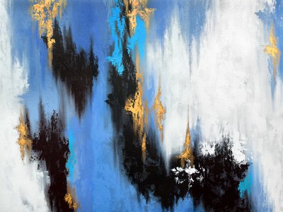 Blue Gold Dynamic Flow af Alyson Storms