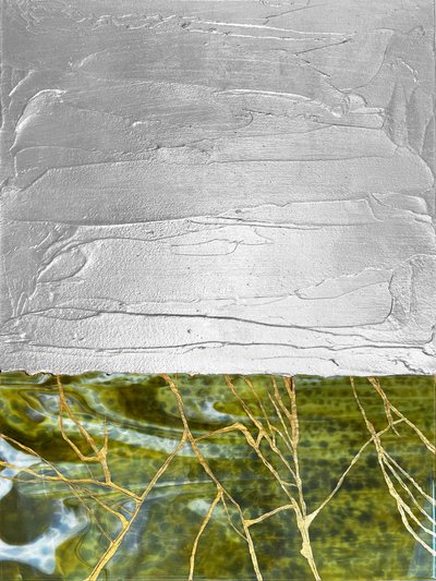 Forgyldt grøn sølv, abstrakt af Alyson Storms