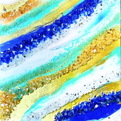 Glitrende blå og guldstrøm af Alyson Storms