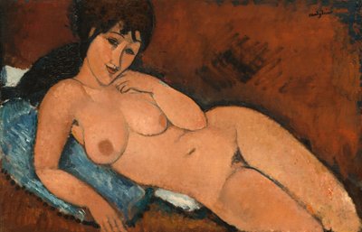 Nøgen på en blå pude, 1917. af Amedeo Modigliani
