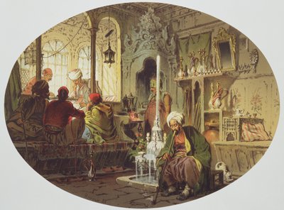 Osmannisk kaffehus, 1862 af Amadeo Preziosi