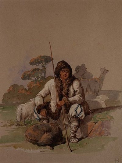 Hyrde, ca. 1855 af Amadeo Preziosi