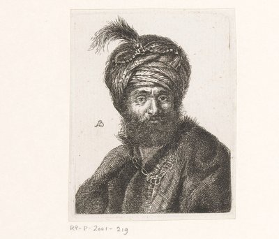 Buste af en mand iført turban af Amalie Baader