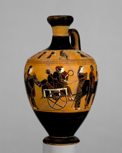 Terracotta lekythos, ca. 550-530 f.Kr. (terracotta) af Amasis Painter