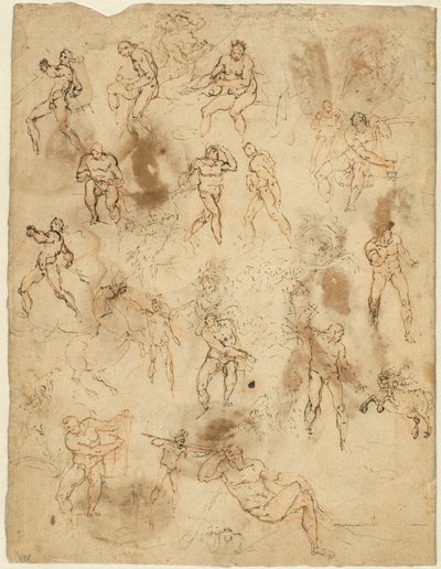 Studier af figurer (verso) af Ambrogio Figino