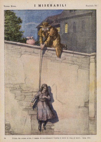Illustration til Les Miserables af Victor Hugo (farvelitografi) af Ambrogio Lombardi