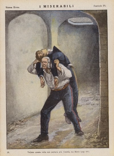 Illustration til Les Miserables af Victor Hugo (farvelitografi) af Ambrogio Lombardi