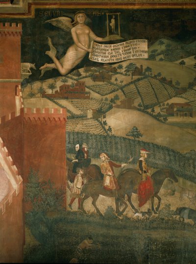 Et jagtselskab (vægmaleri) af Ambrogio Lorenzetti