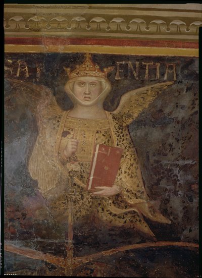 Allegori om god regering, detalje af visdom, 1338-40 af Ambrogio Lorenzetti