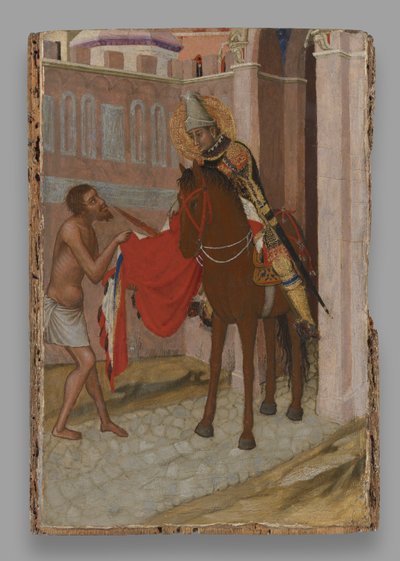 Sankt Martin af Tours deler sin kappe med en tigger af Ambrogio Lorenzetti