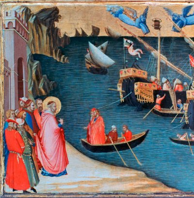 St Nicholas redder Mira fra hungersnød, c1327-1332 af Ambrogio Lorenzetti