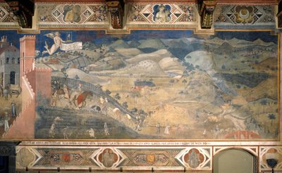 Hyvän hallinnon vaikutukset maassa af Ambrogio Lorenzetti