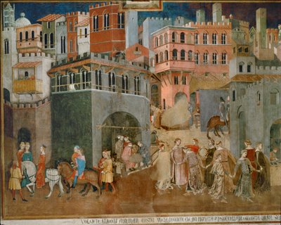 Den gode regerings velsignelser (fresko) af Ambrogio Lorenzetti