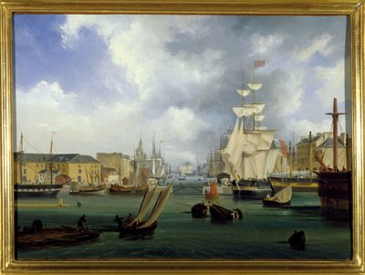 Havnen i Le Havre, Grand Bassin, af Louis Garneray, sd. ca. 1820, Olie paa Lærred, H. 0,330; L. 0,460. CCIP Coll. af Ambroise Louis Garneray