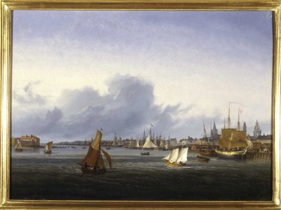 The Port of Calais af Louis Garneray, sd. ca. 1820, Olie paa Lærred, H. 0,330; L. 0,460. CCIP Coll. af Ambroise Louis Garneray
