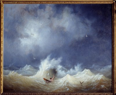 Skibsvraget Maleri af Ambroise Louis Garneray (1783-1857) Brest fra det 19. århundrede, Musee des Beaux Arts af Ambroise Louis Garneray