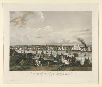 Udsigt over havnen i Baltimore af Ambroise Louis Garneray