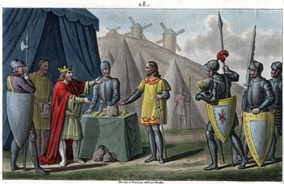 Charles, det karolingiske dynasti, regerede fra 884 til 887. Da han ikke vovede at angribe normannerne, der belejrede Paris, købte han Fred af dem. Charles-le-Gros er ikke med i den numeriske rækkefølge af konger, han betragtes som regent eller usurpator.  af Ambroise Tardieu