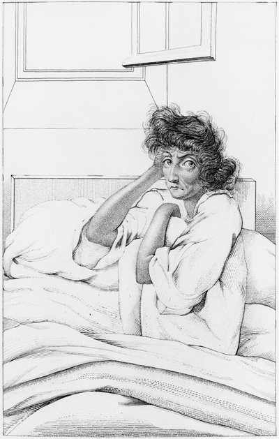 Deprimeret kvinde, illustration fra 
