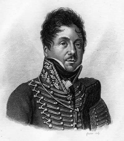 François FOURNIER SARLOVEZE (Sarlovese) 1774-1827- i "Portrætter af franske generaler efter franskmændenes sejre og erobringer"". Graveret af Ambroise Tardieu i 1818. Stella Collection. af Ambroise Tardieu