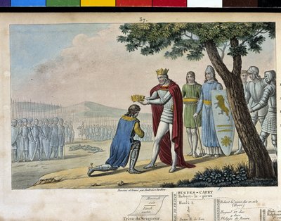 Henri I (1008 - 1060), capetiansk dynasti. Vinder af sin bror Robert le Vieux, han tilgav ham og gav ham hertugdømmet Bourgogne i 1016 - Designet og indgraveret af Ambroise Tardieu i 1825. af Ambroise Tardieu