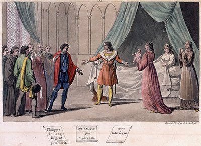 Johannes I posthum (1316-1316), blev født konge og døde efter 6 dage. - Designet og indgraveret af Ambroise Tardieu i 1825. af Ambroise Tardieu