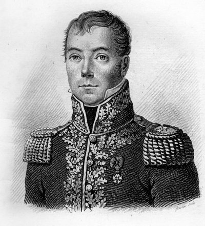 General Jean Pierre BECHE. 1770-1814.i ""Portrætter af franske generaler"". Graveret af Ambroise Tardieu i 1818. Stella Collection af Ambroise Tardieu